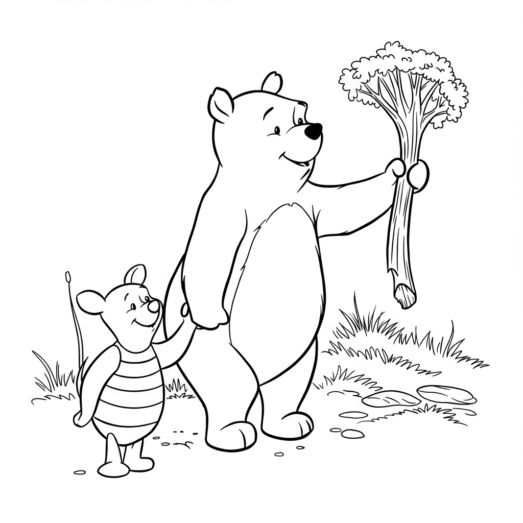 pooh bear educational coloring page
