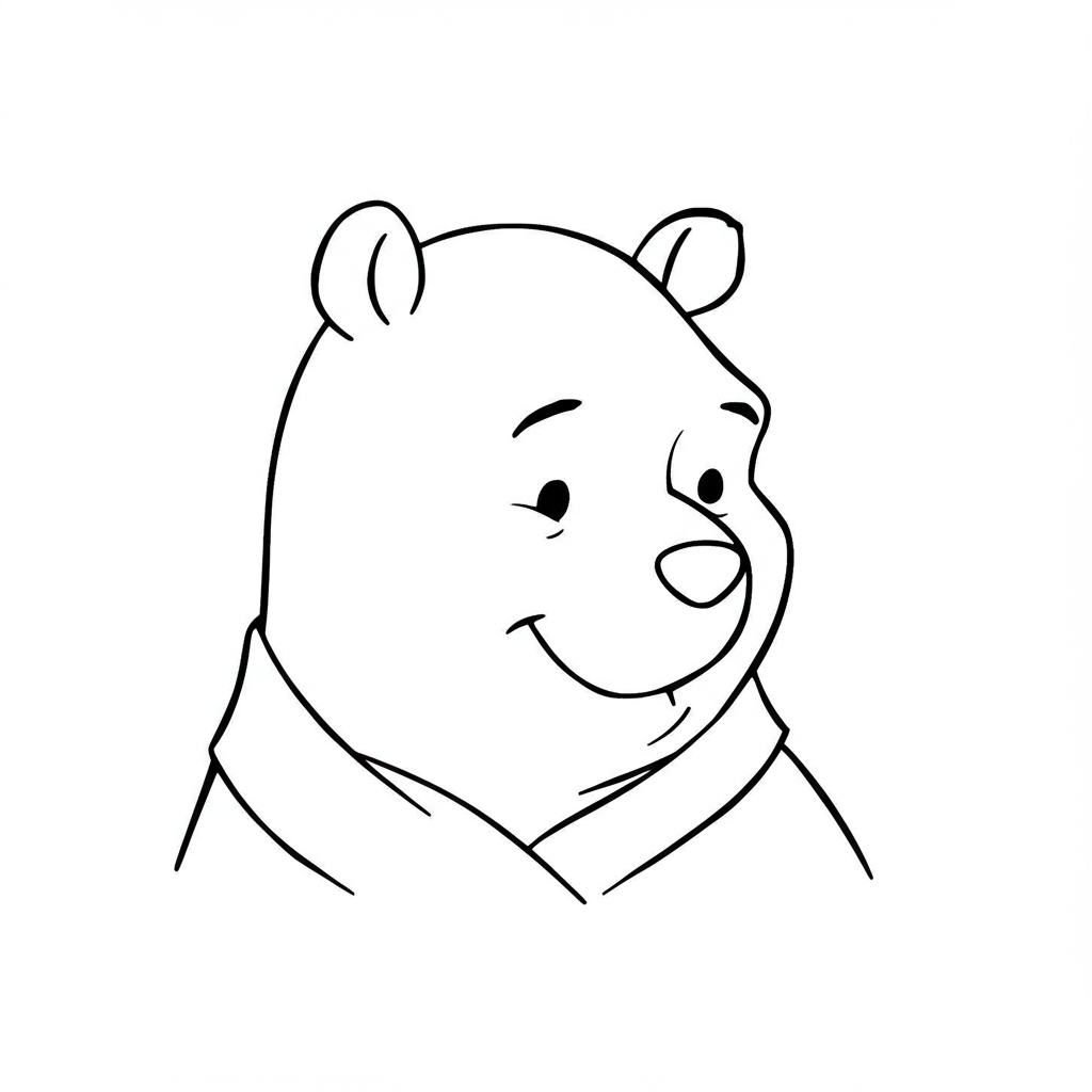 pooh bear portrait coloring page