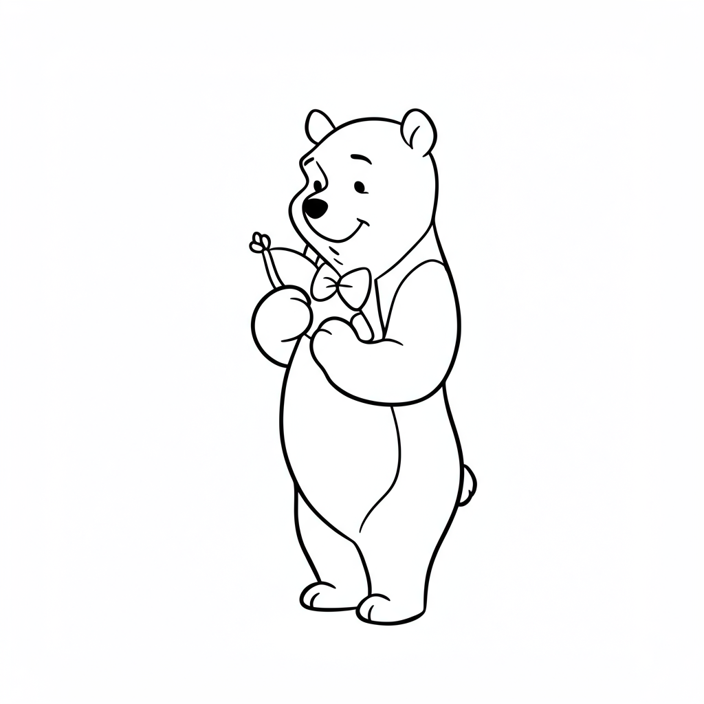 pooh bear simple coloring page