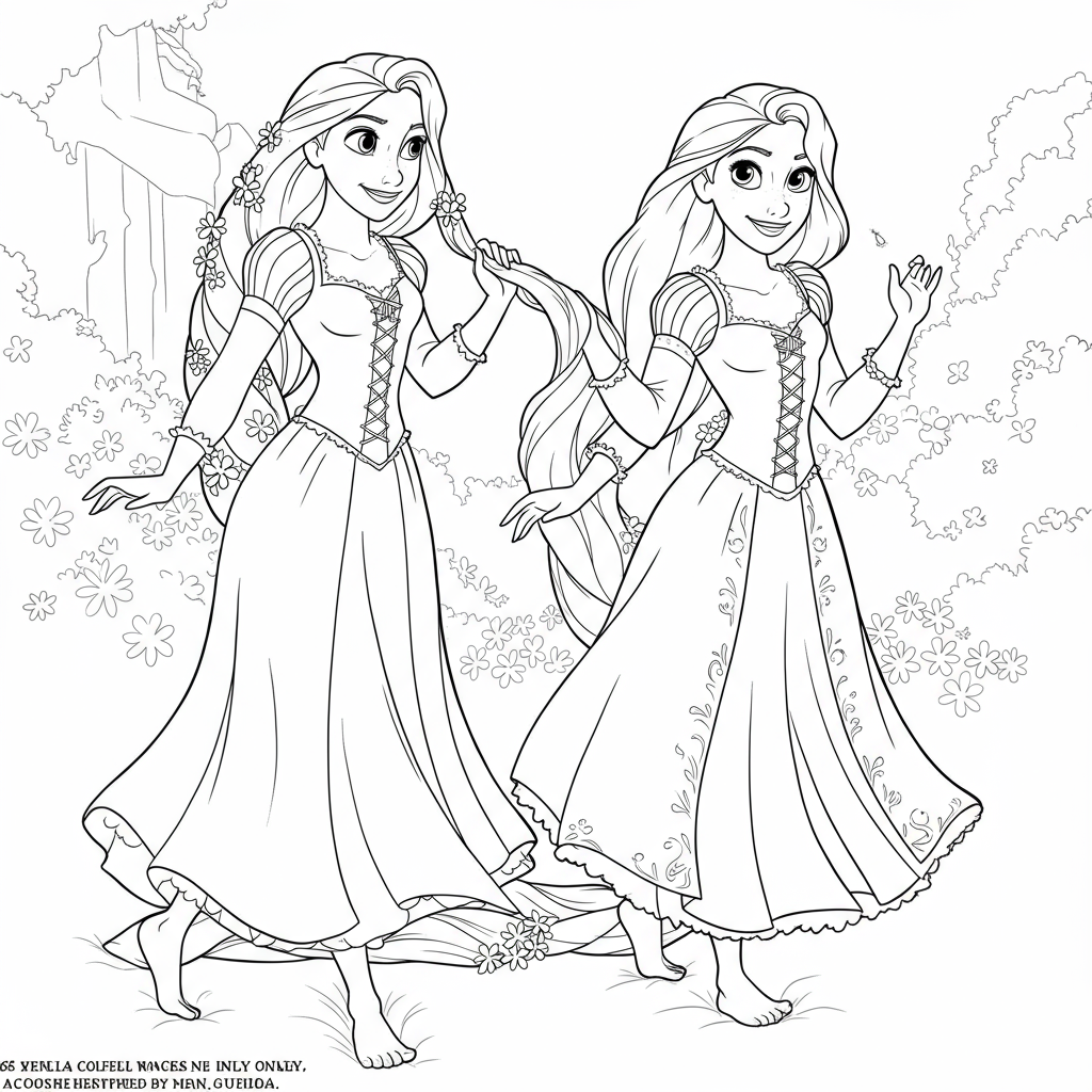princess rapunzel educational coloring page