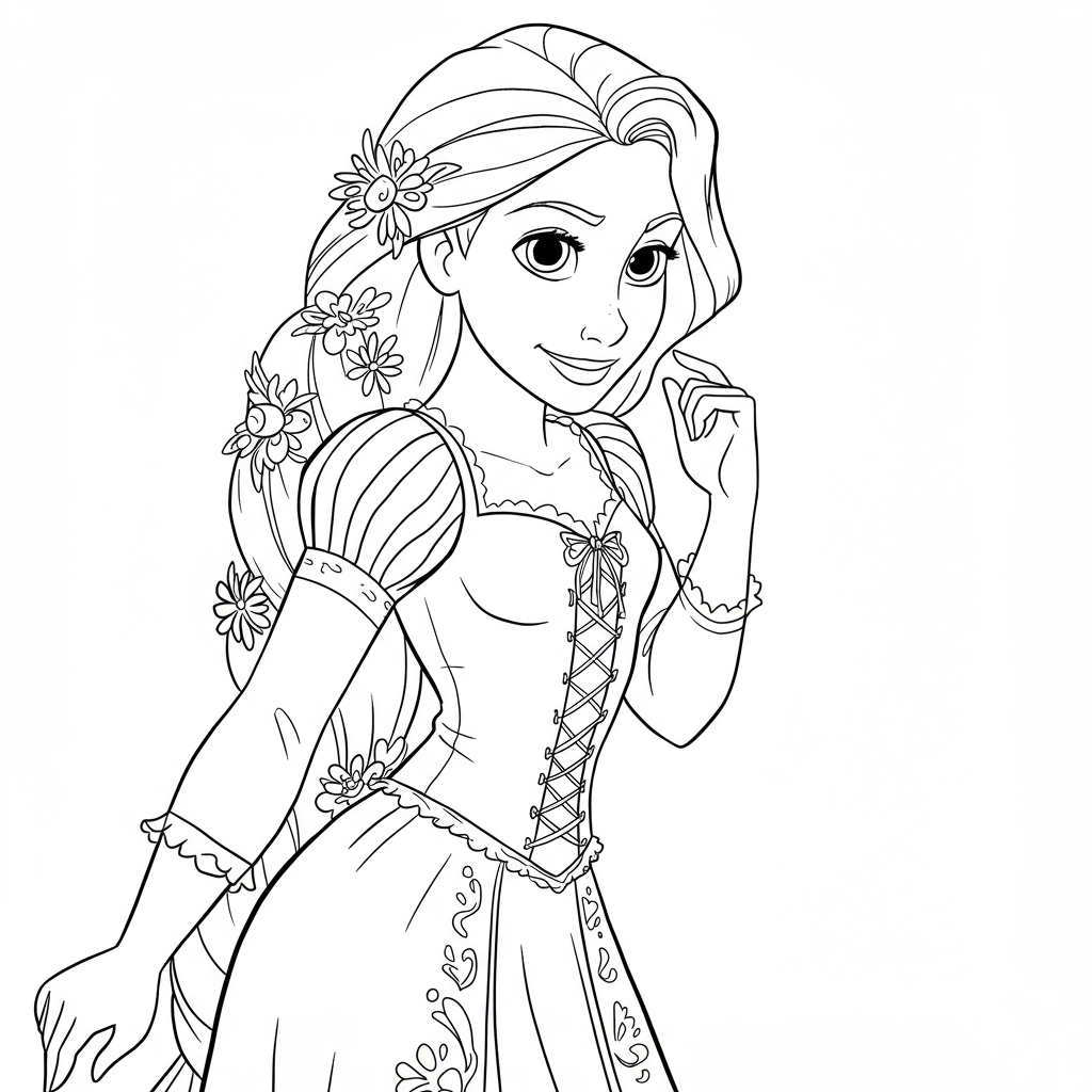 princess rapunzel portrait coloring page