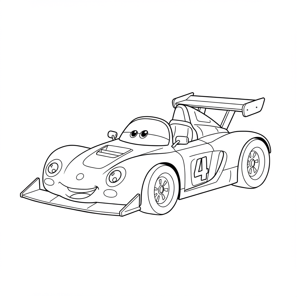 race car baby coloring page