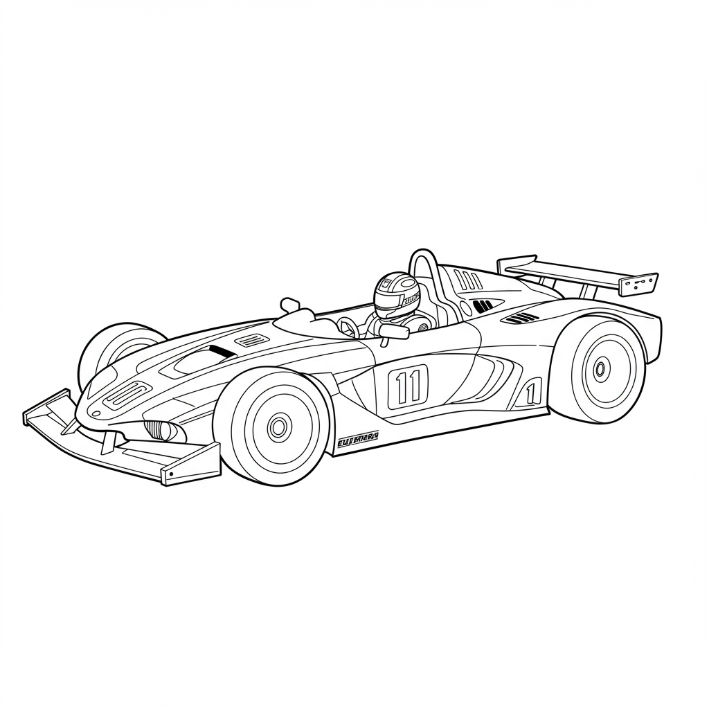 race car easy coloring page