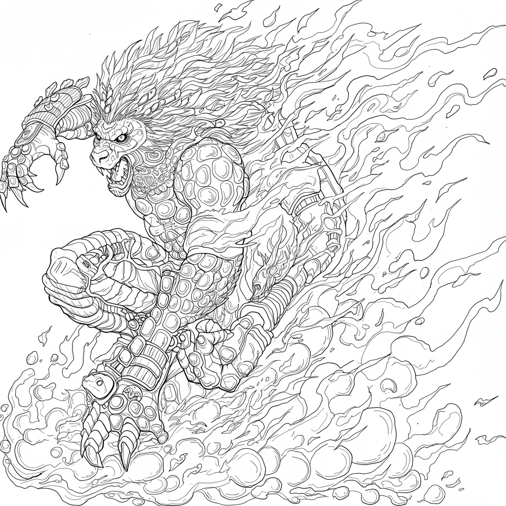 recuse blaze detailed coloring page