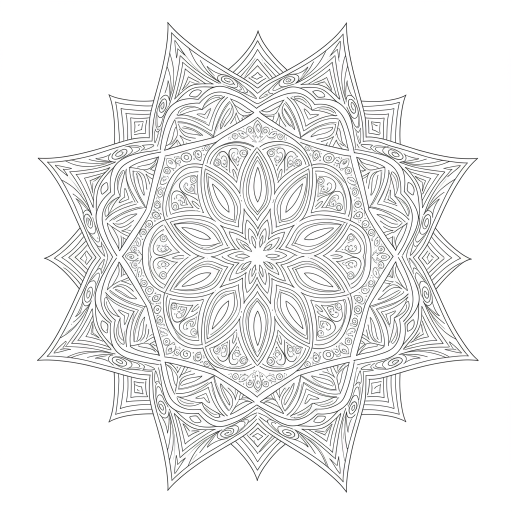 recuse blaze mandala coloring page