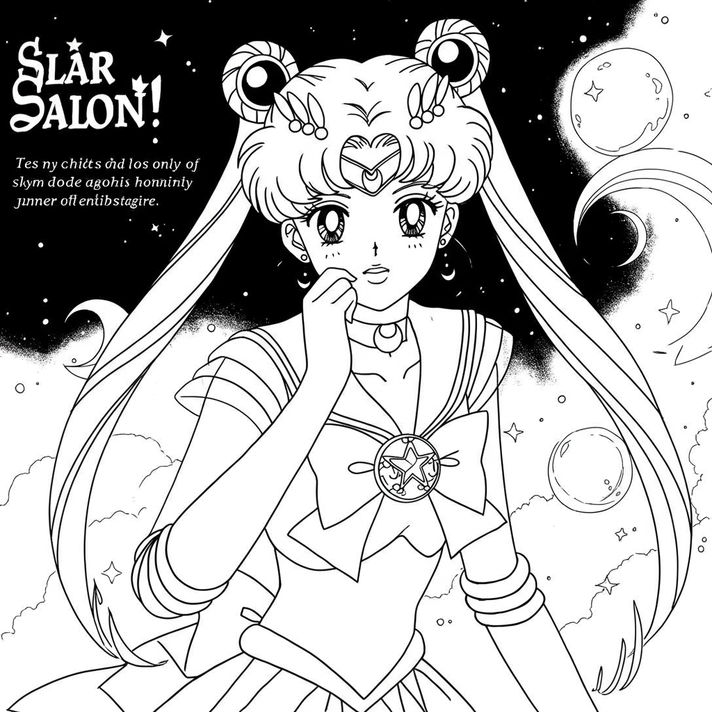 página para colorir detalhada da sailor moon