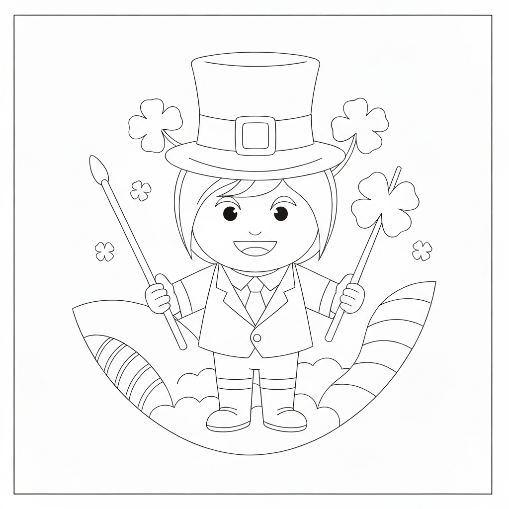 shamrock abstract coloring page