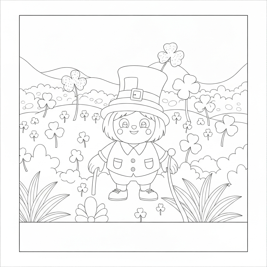 shamrock decorative coloring page