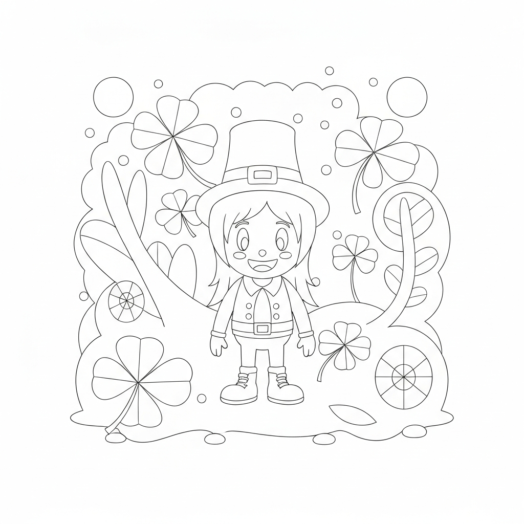 shamrock detailed coloring page