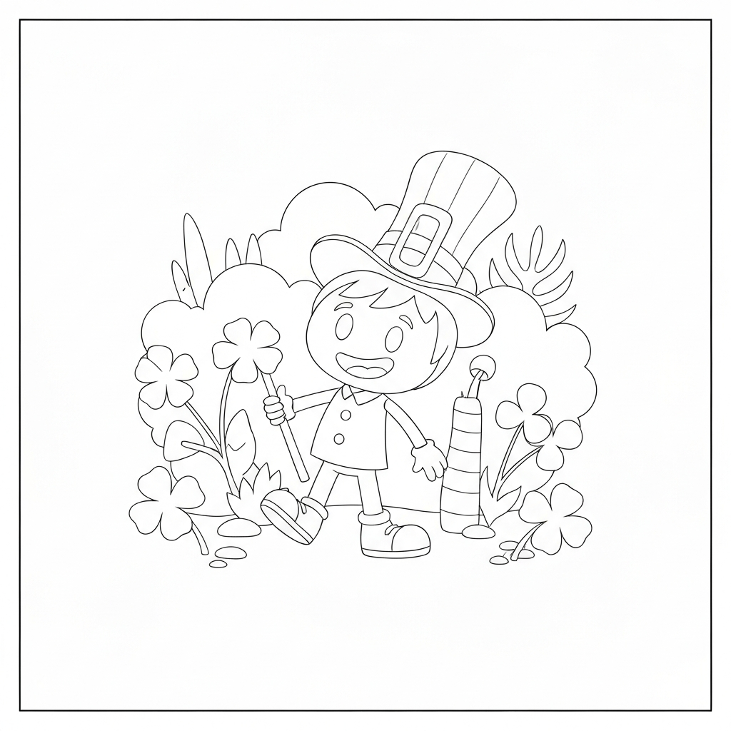 shamrock easy coloring page