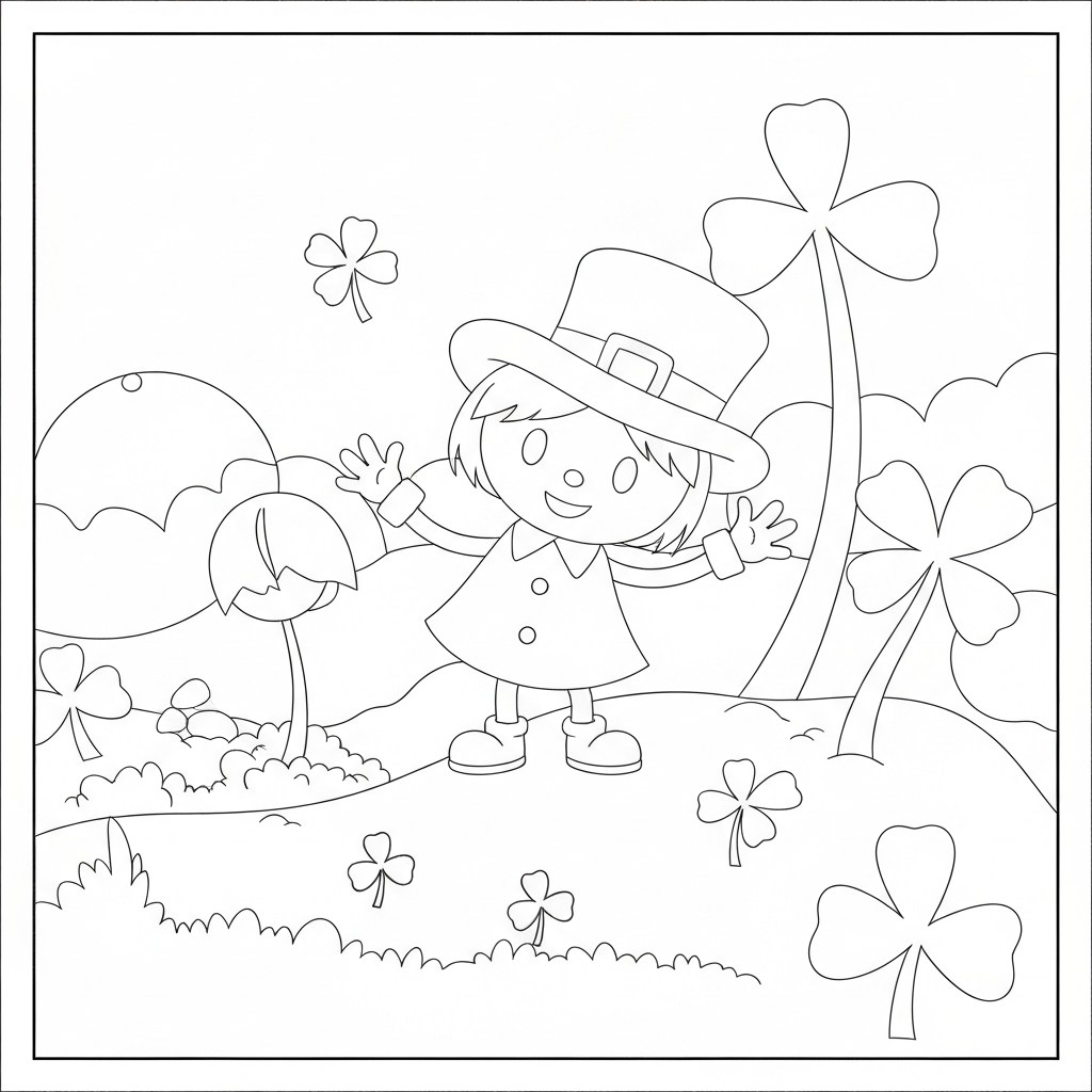 shamrock educational coloring page