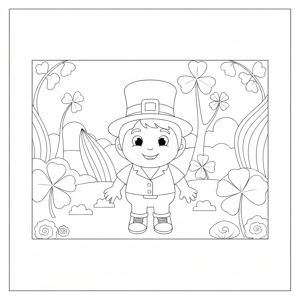shamrock portrait coloring page