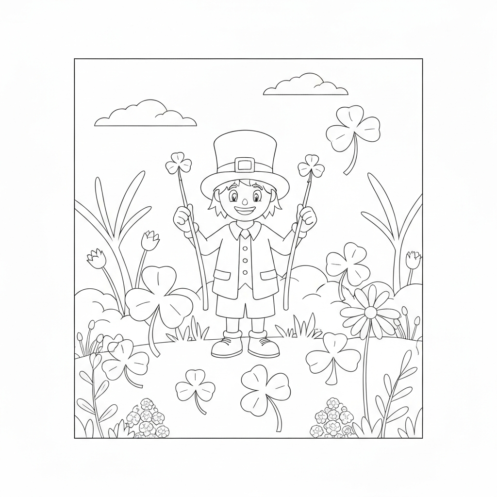 shamrock simple coloring page