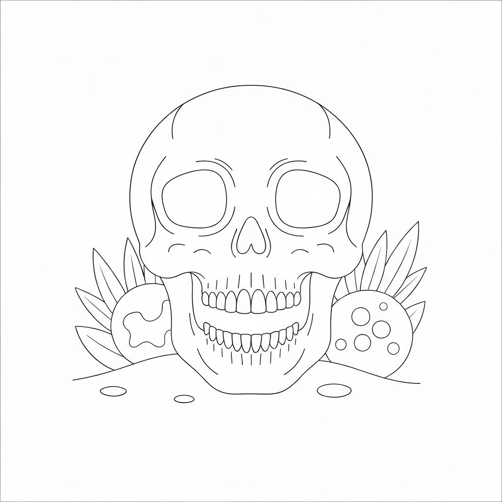 skull abstract coloring page