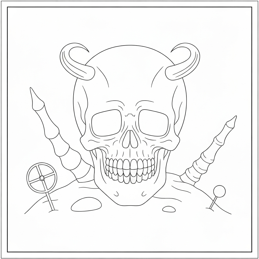 skull portrait coloring page