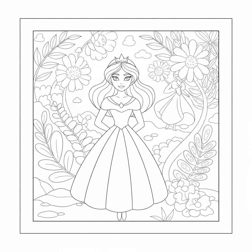眠れる森の美女の花のぬりえページ