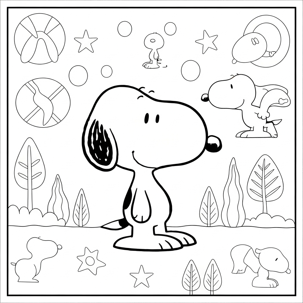 snoopy pattern coloring page