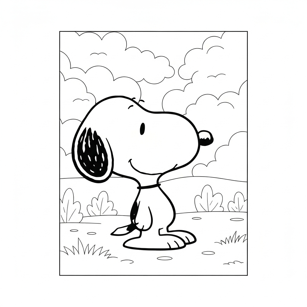snoopy portrait coloring page