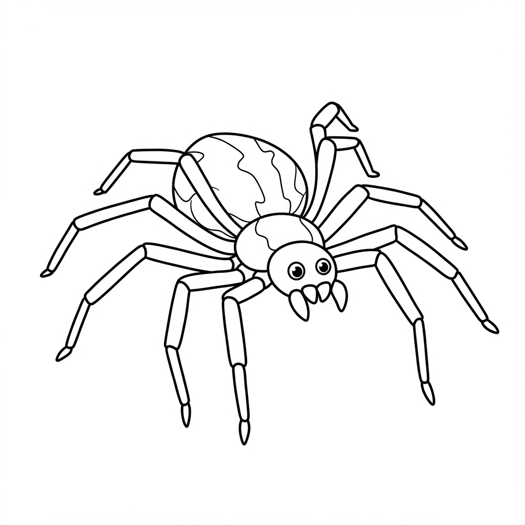 dibujo para colorear de araña de caricatura