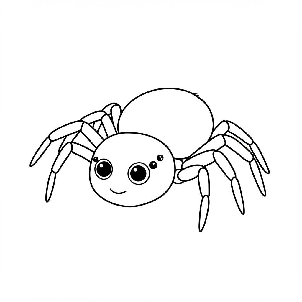 dibujo para colorear de araña linda