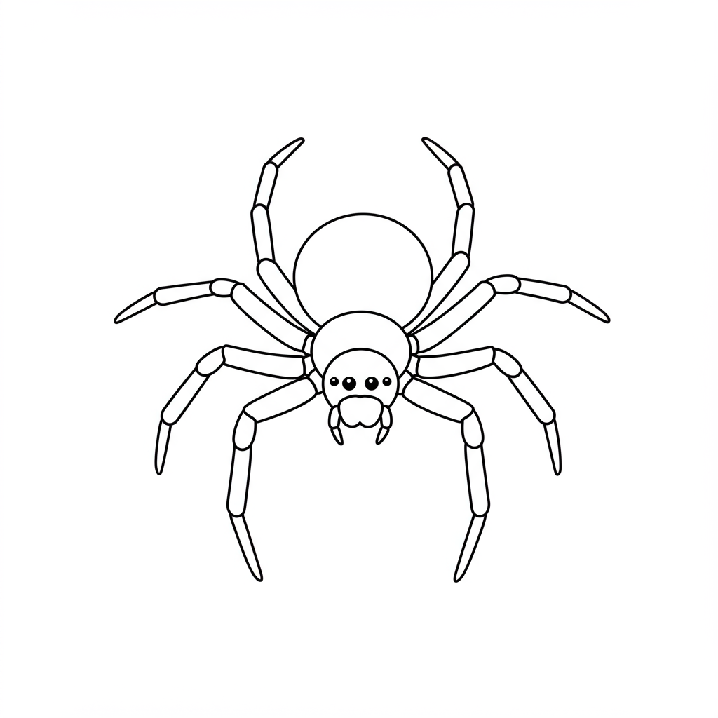 dibujo para colorear de araña fácil