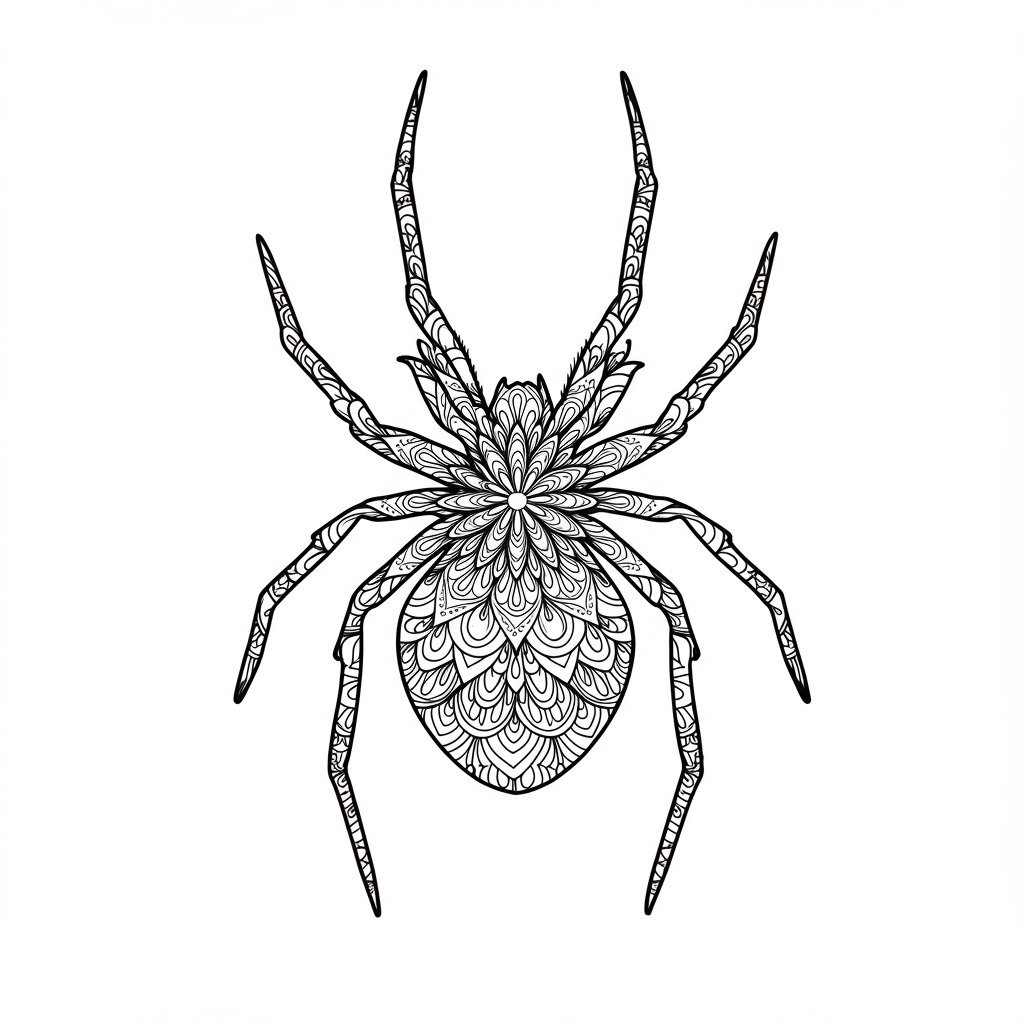 dibujo para colorear de araña mandala