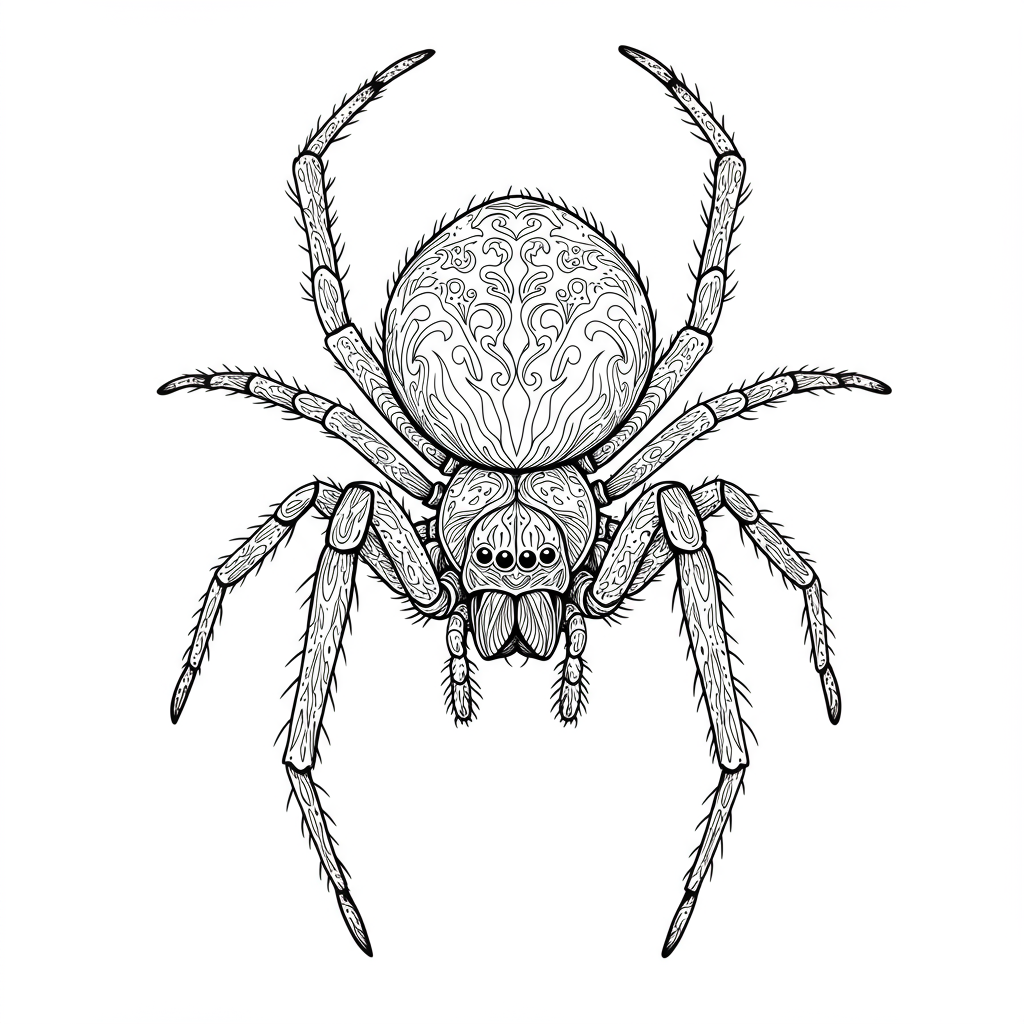 dibujo para colorear de retrato de araña