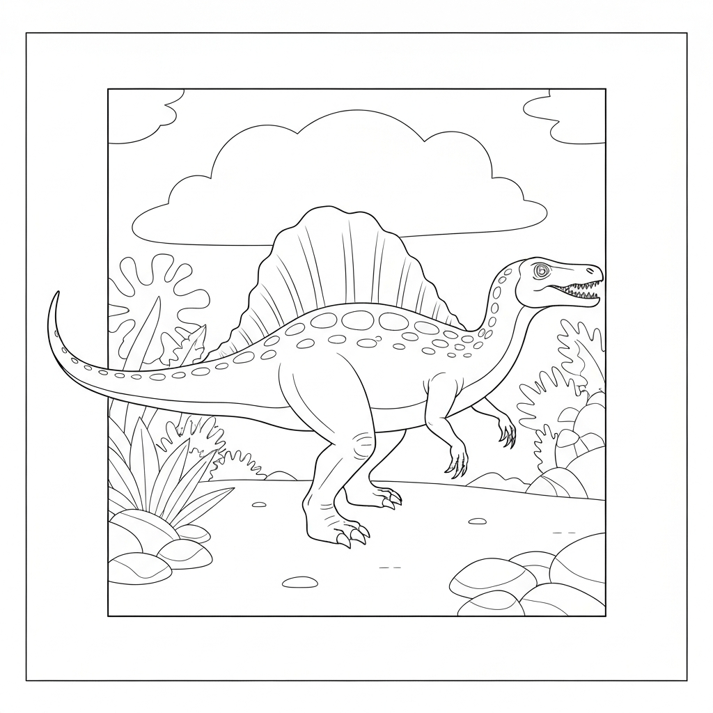 spinosaurus detailed coloring page