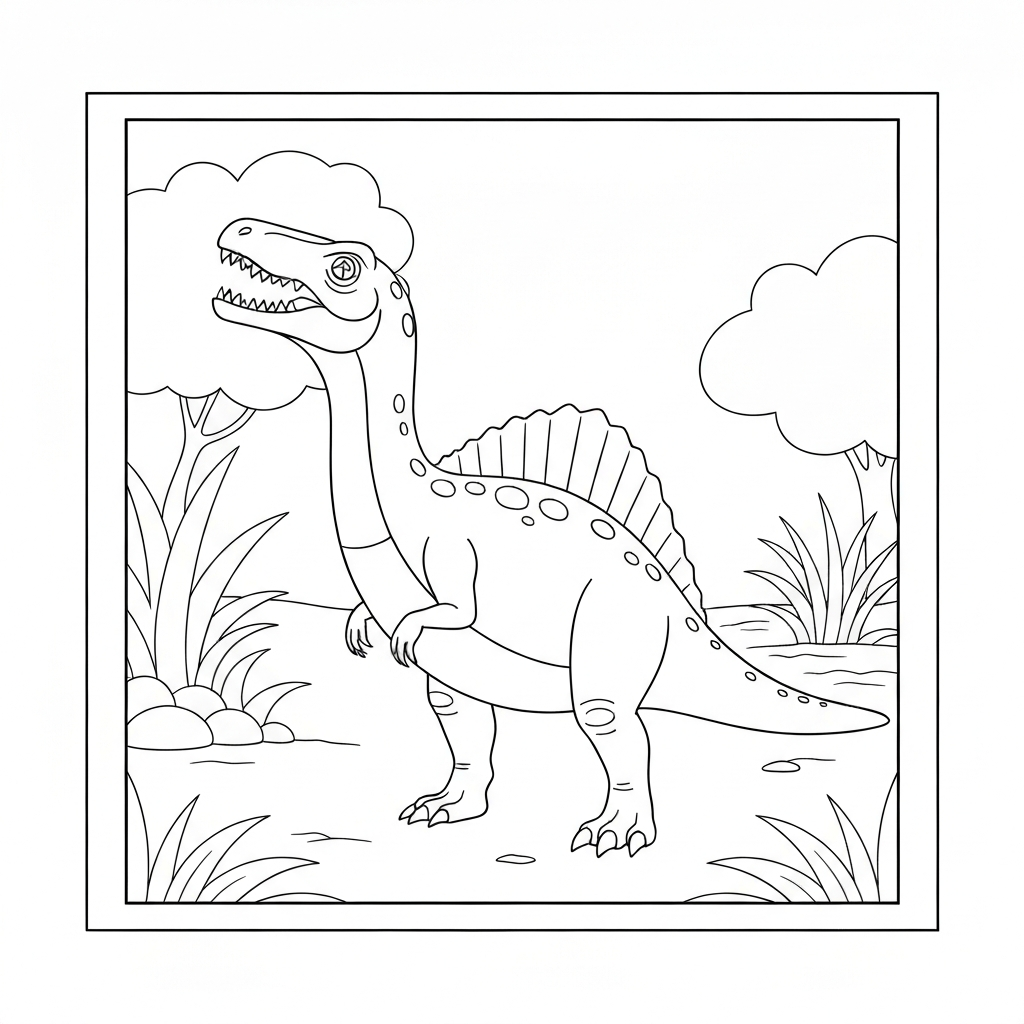 spinosaurus easy coloring page