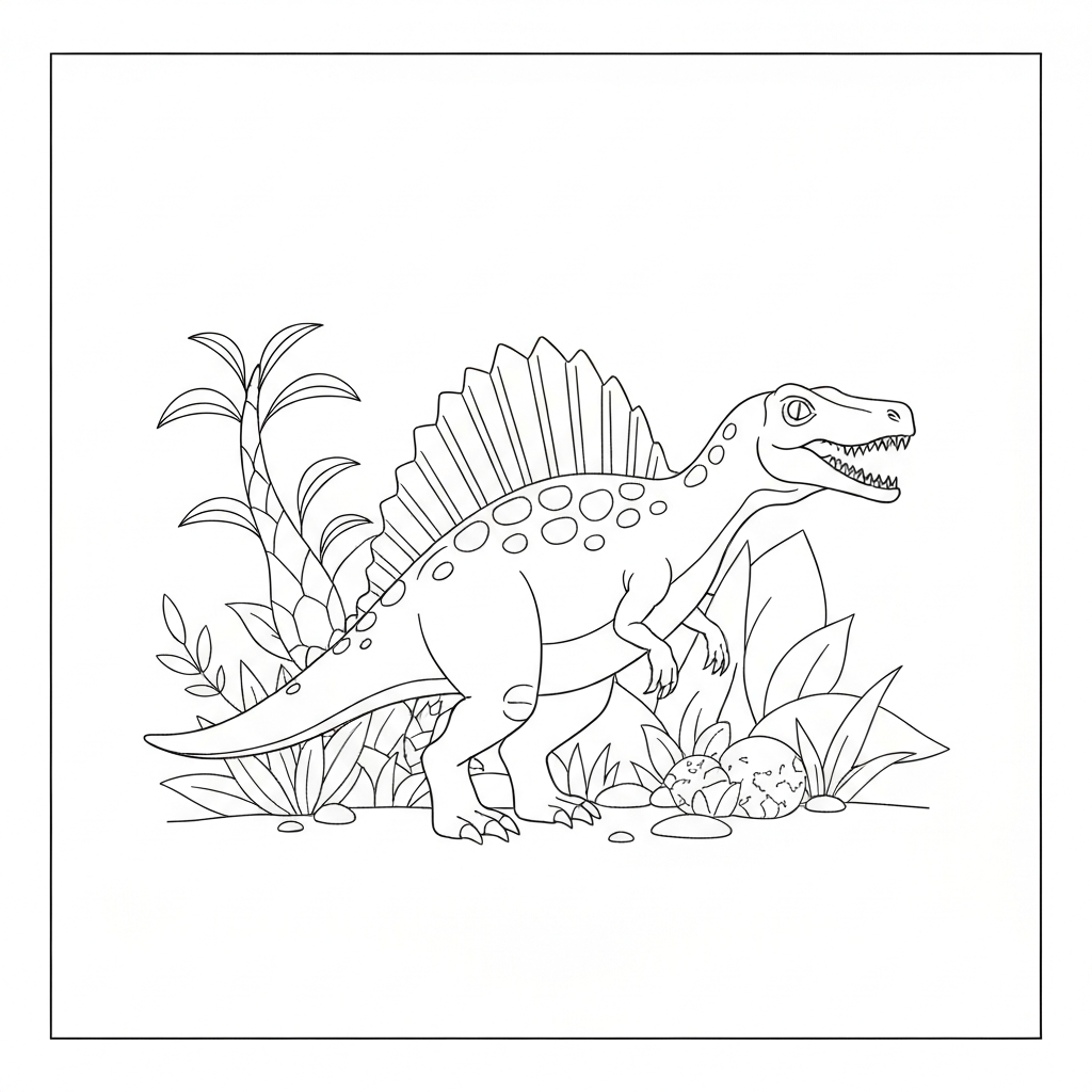 spinosaurus mandala coloring page