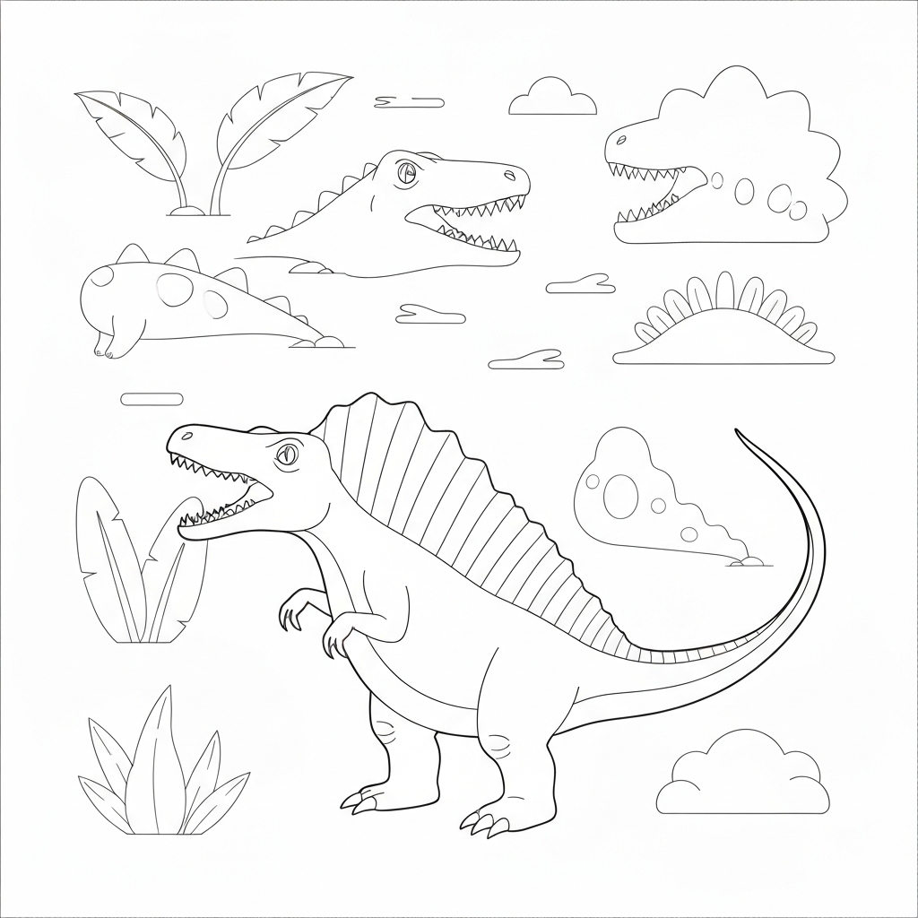 spinosaurus pattern coloring page