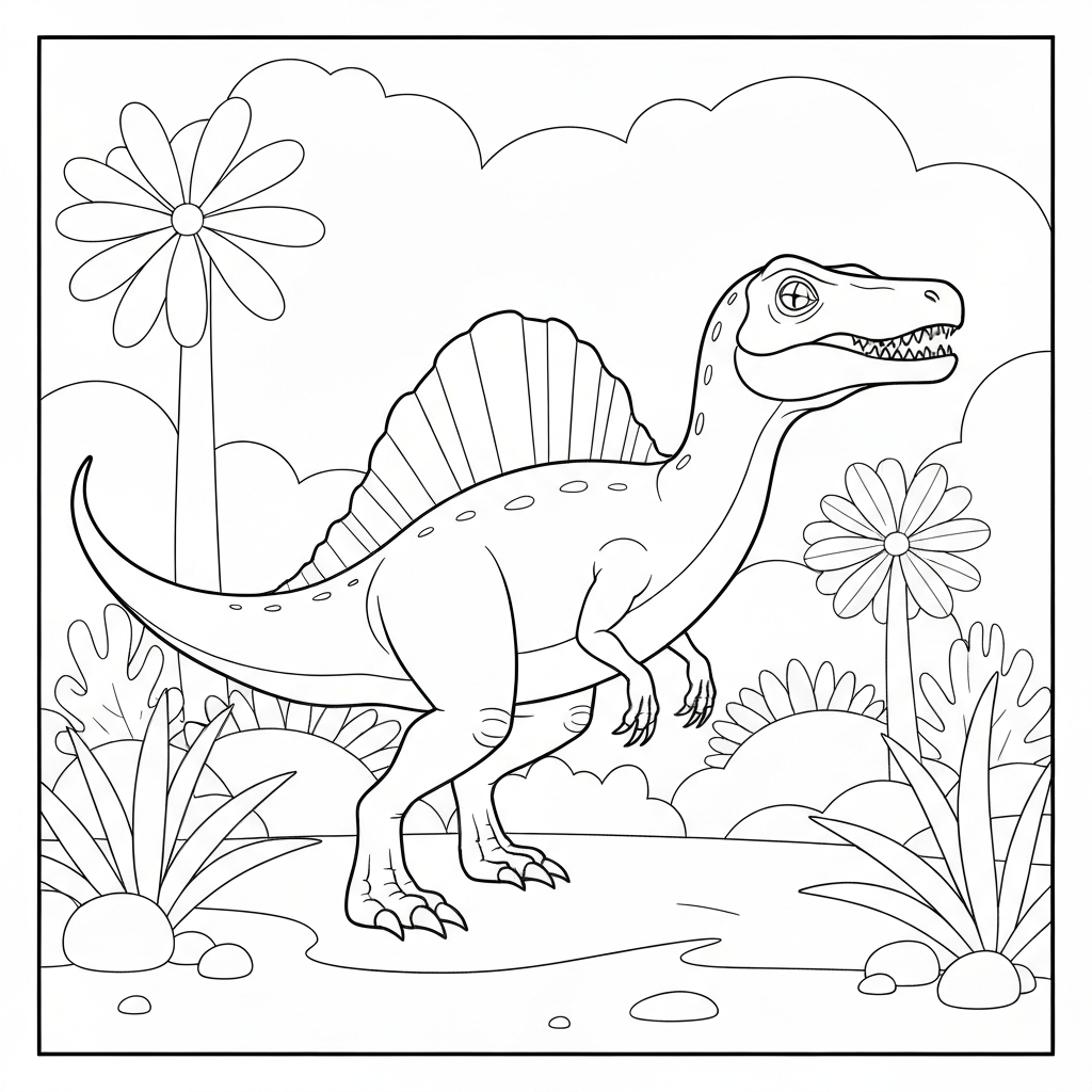 spinosaurus portrait coloring page