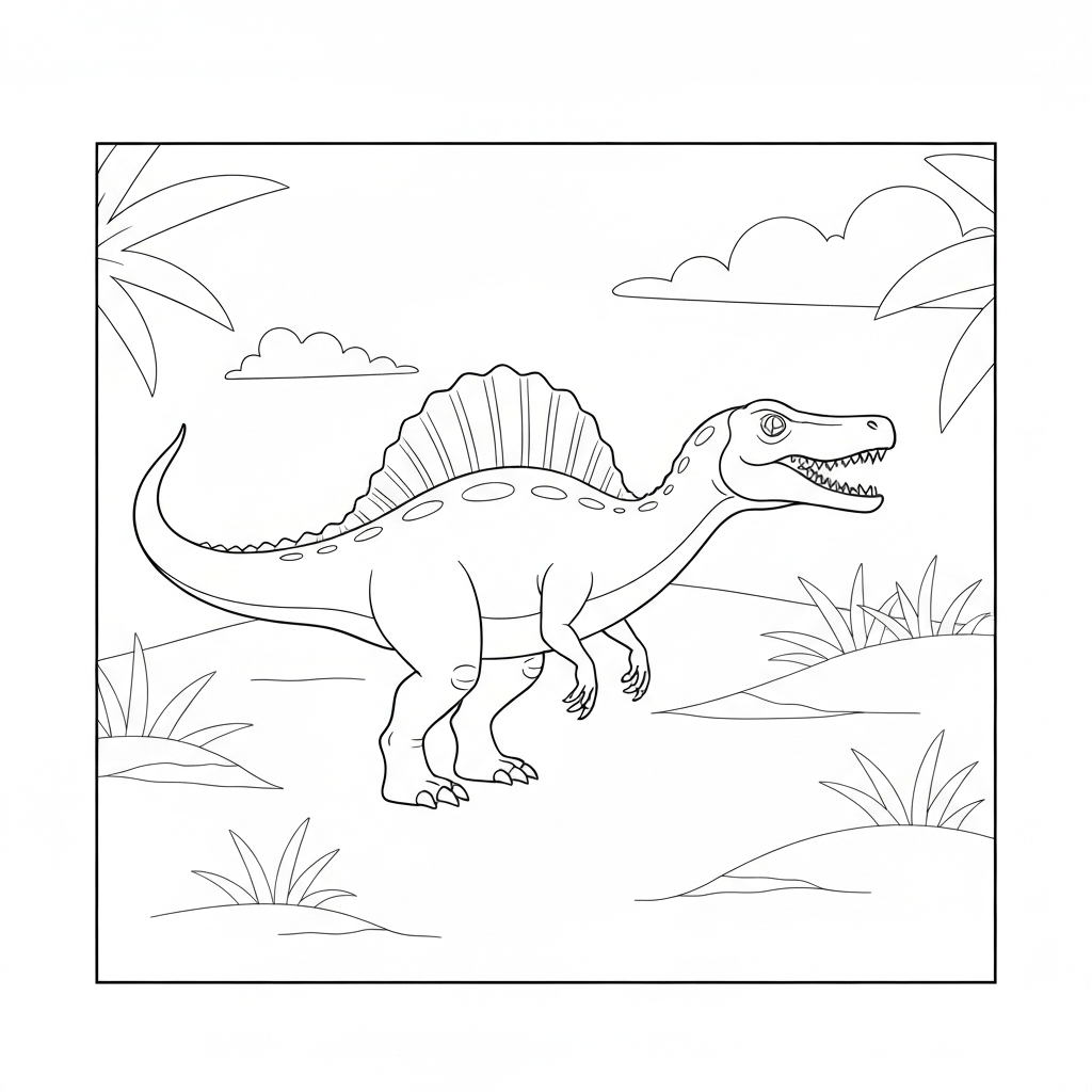 spinosaurus simple coloring page