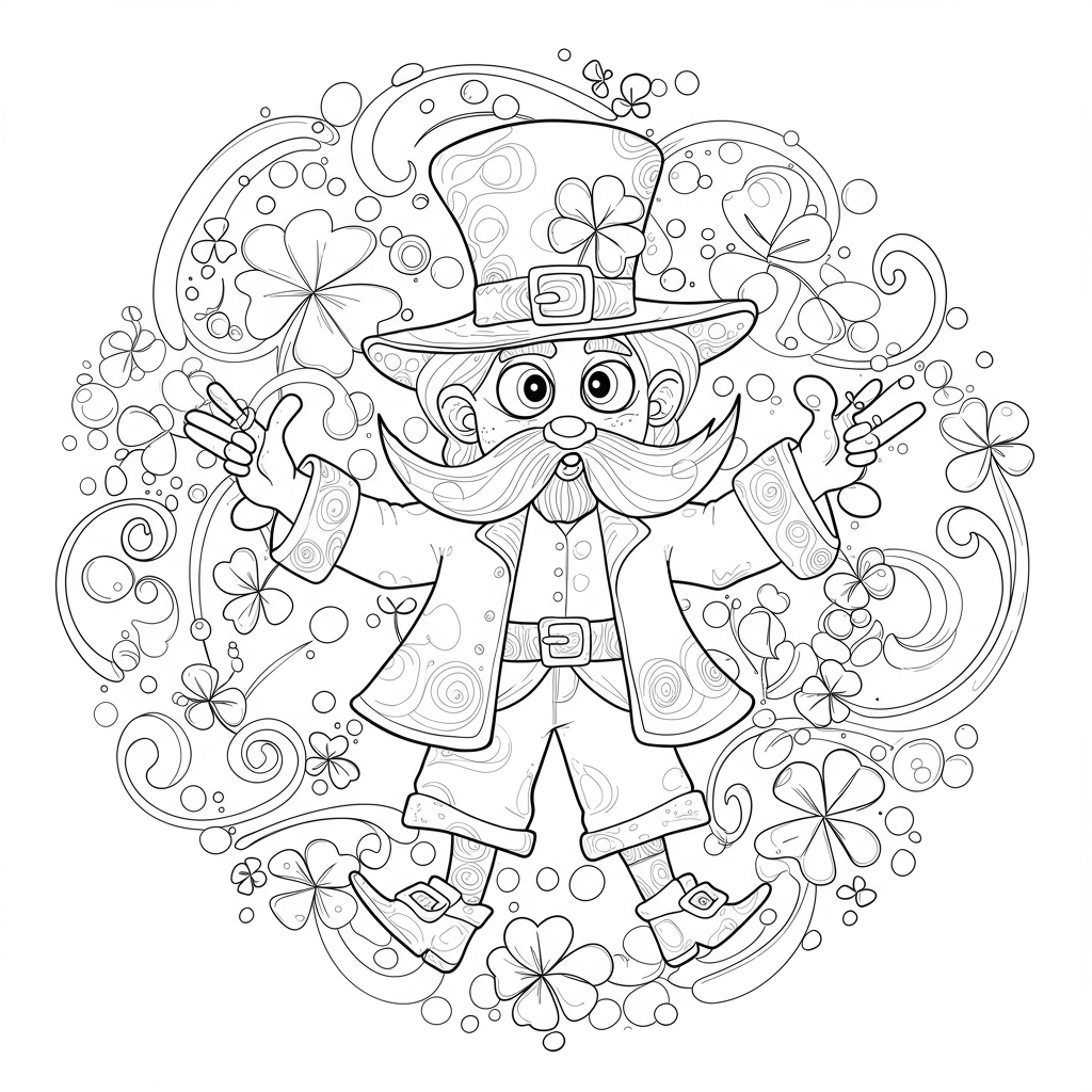 st patrick day abstract coloring page