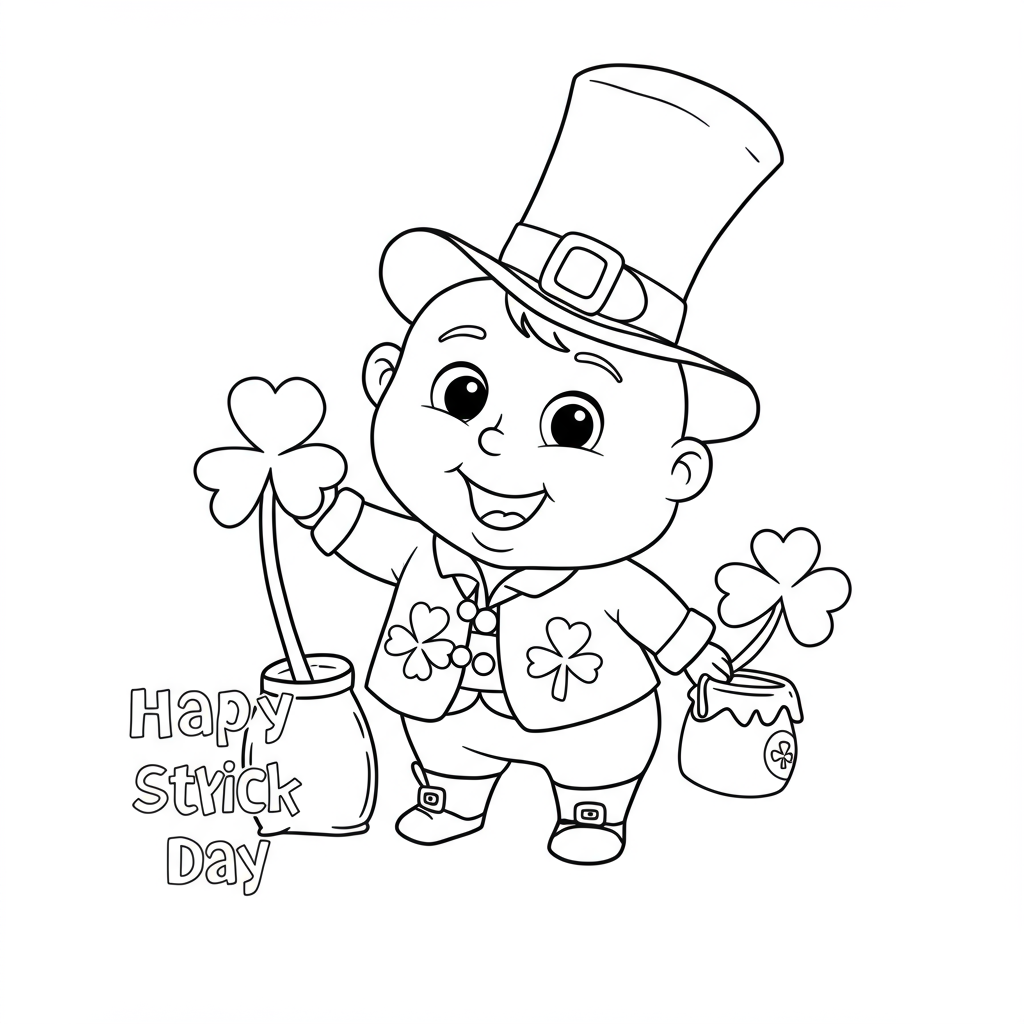 st patrick day baby coloring page