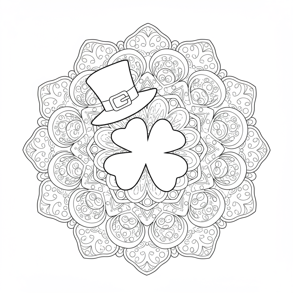 st patrick day mandala coloring page