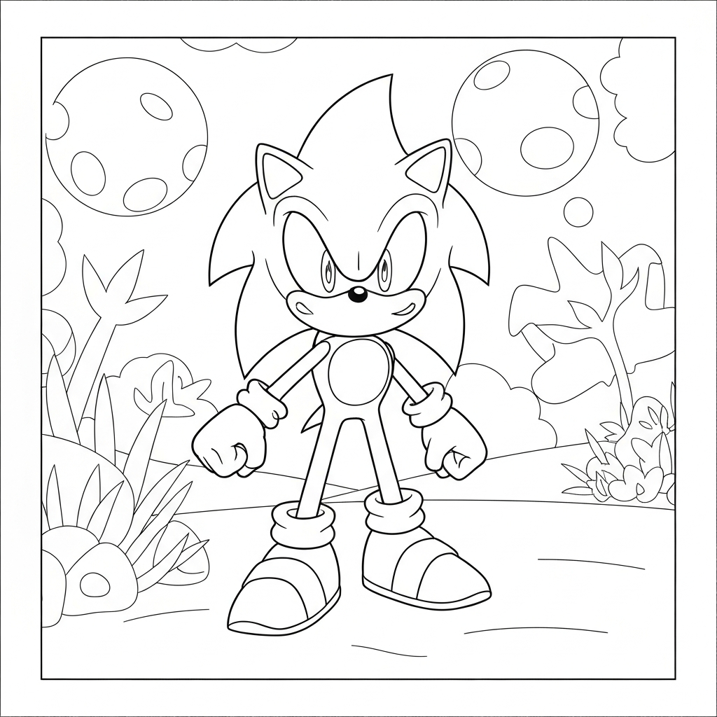 super sonic der igel abstrakte Malvorlage
