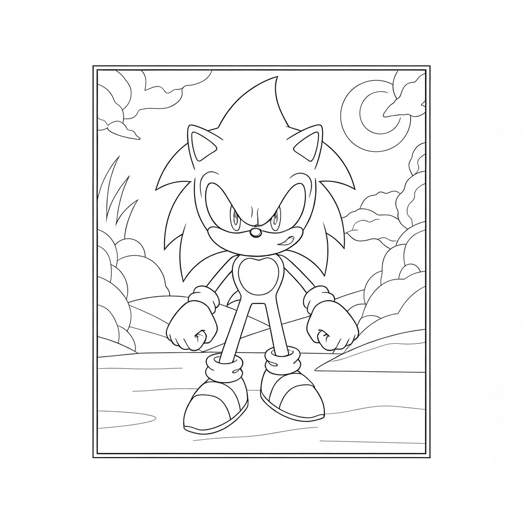 super sonic der igel Action-Malvorlage