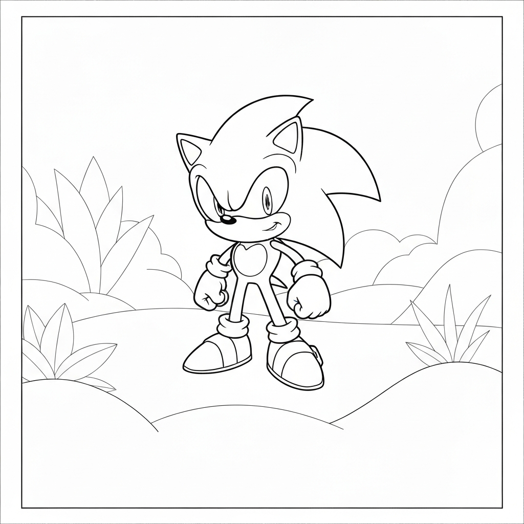 super sonic der igel Cartoon-Malvorlage