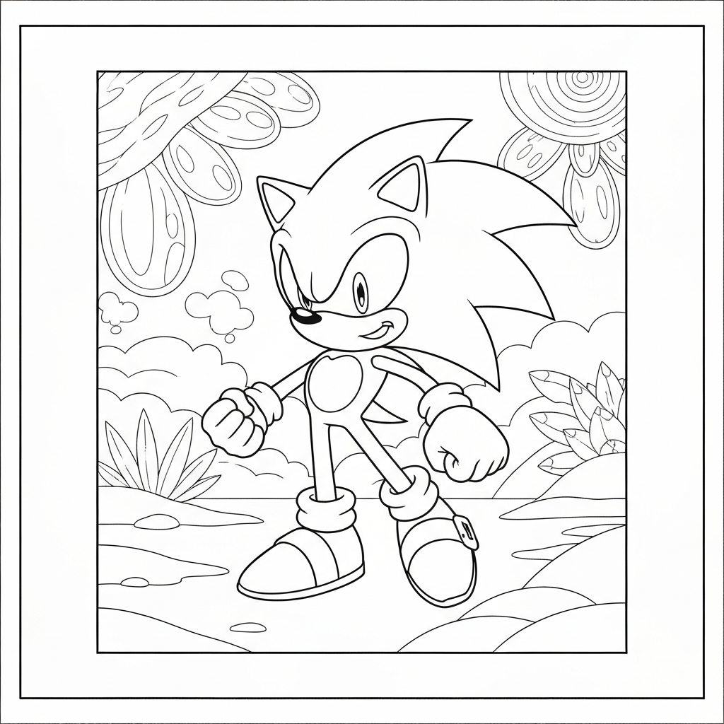 super sonic der igel dekorative Malvorlage