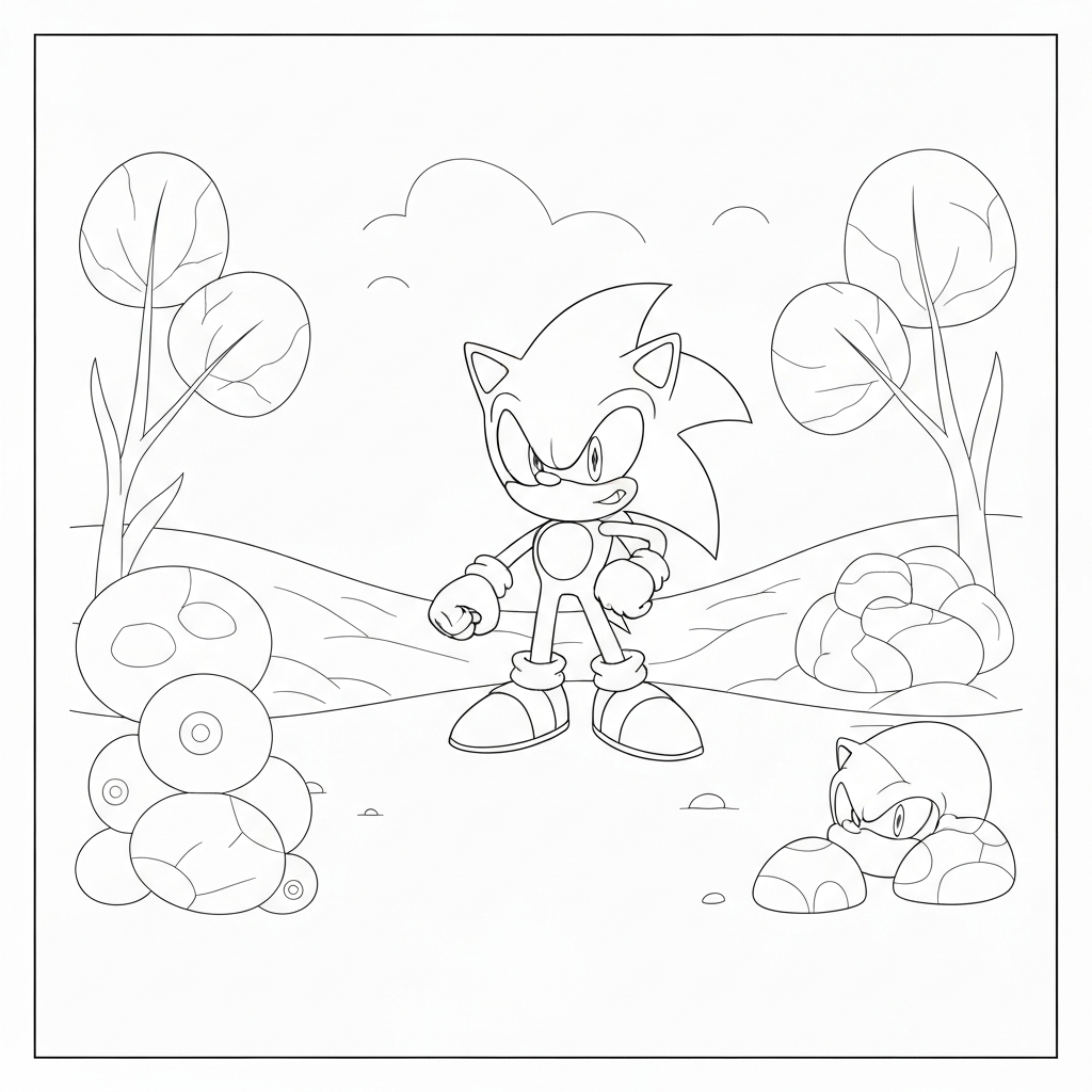 super sonic der igel leichte Malvorlage
