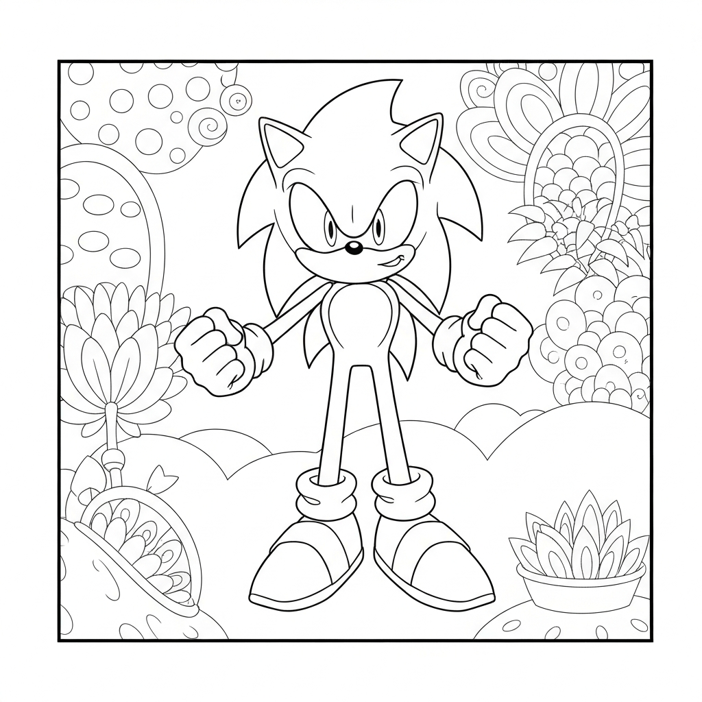 super sonic der igel Blumen-Malvorlage