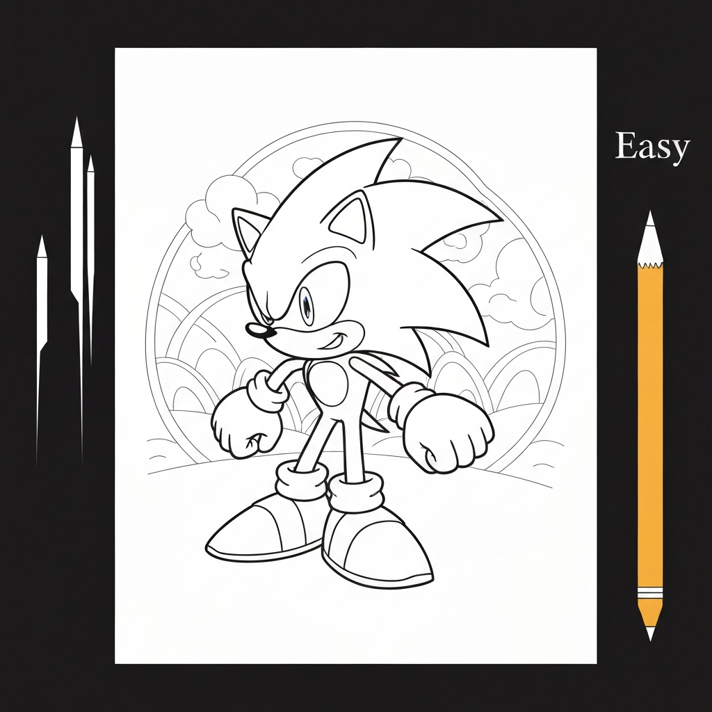 super sonic der igel Mandala-Malvorlage