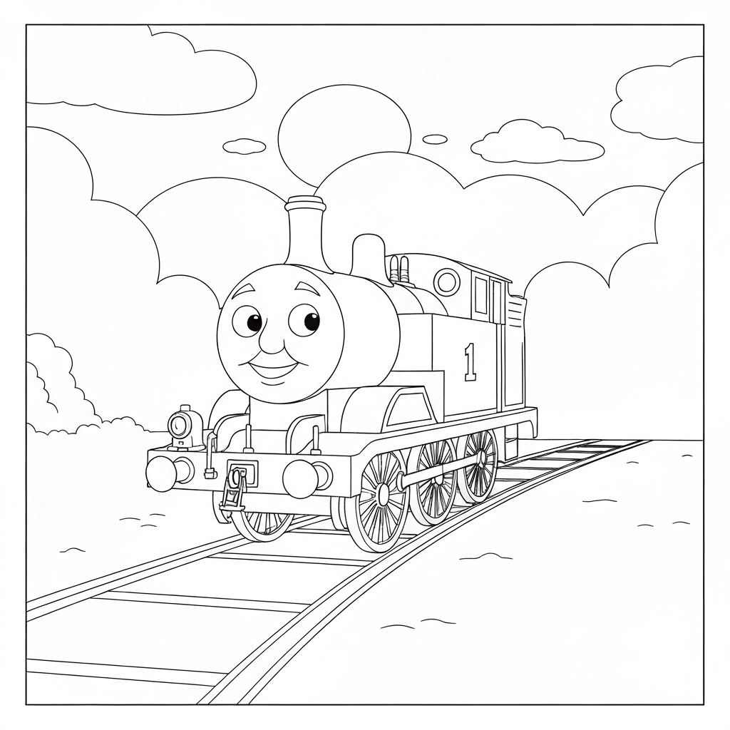 thomas die lokomotive zum Ausdrucken Action-Malvorlage