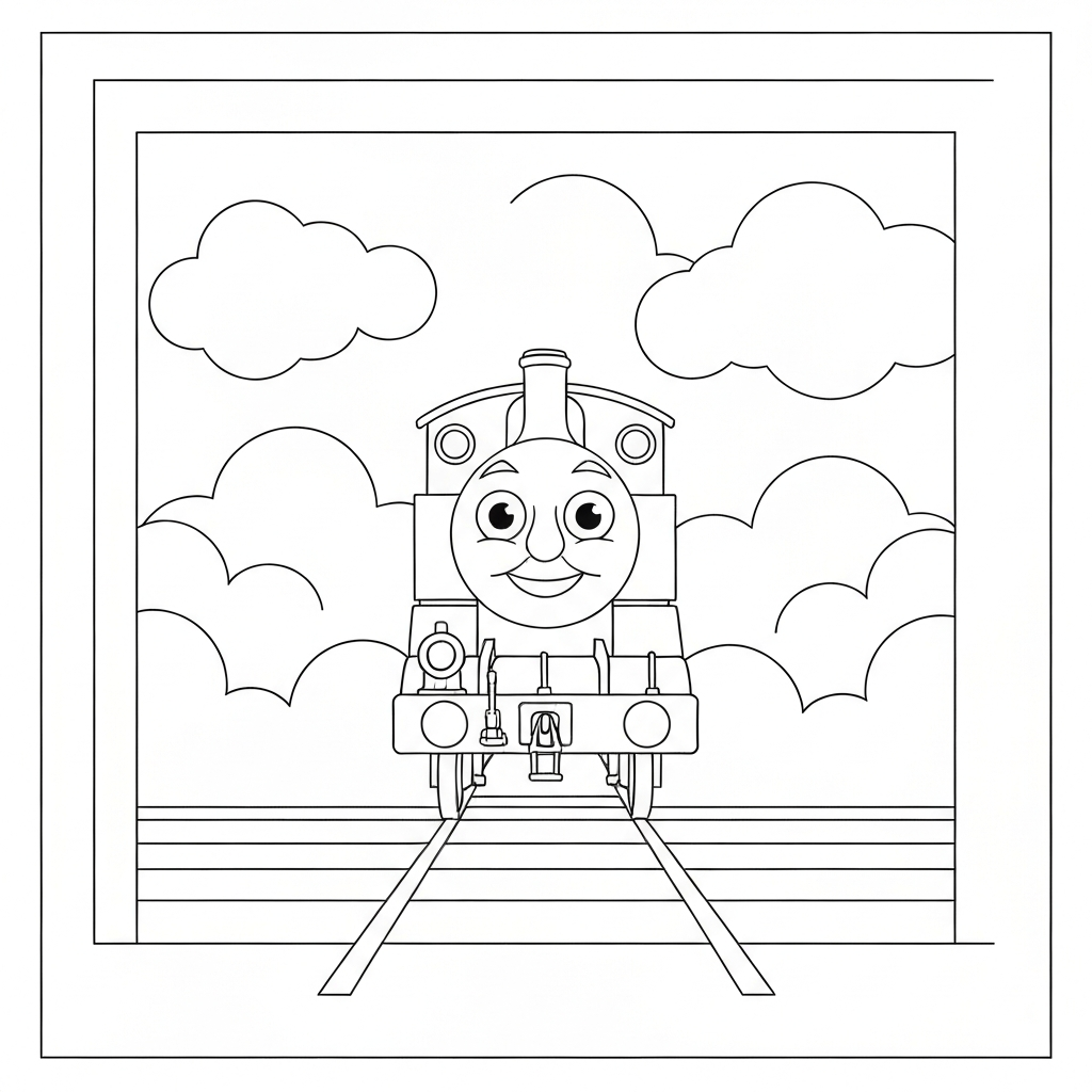 thomas die lokomotive zum Ausdrucken Cartoon-Malvorlage