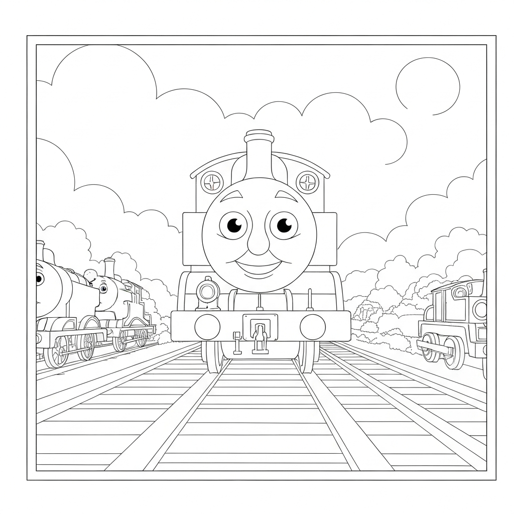 thomas die lokomotive zum Ausdrucken detaillierte Malvorlage