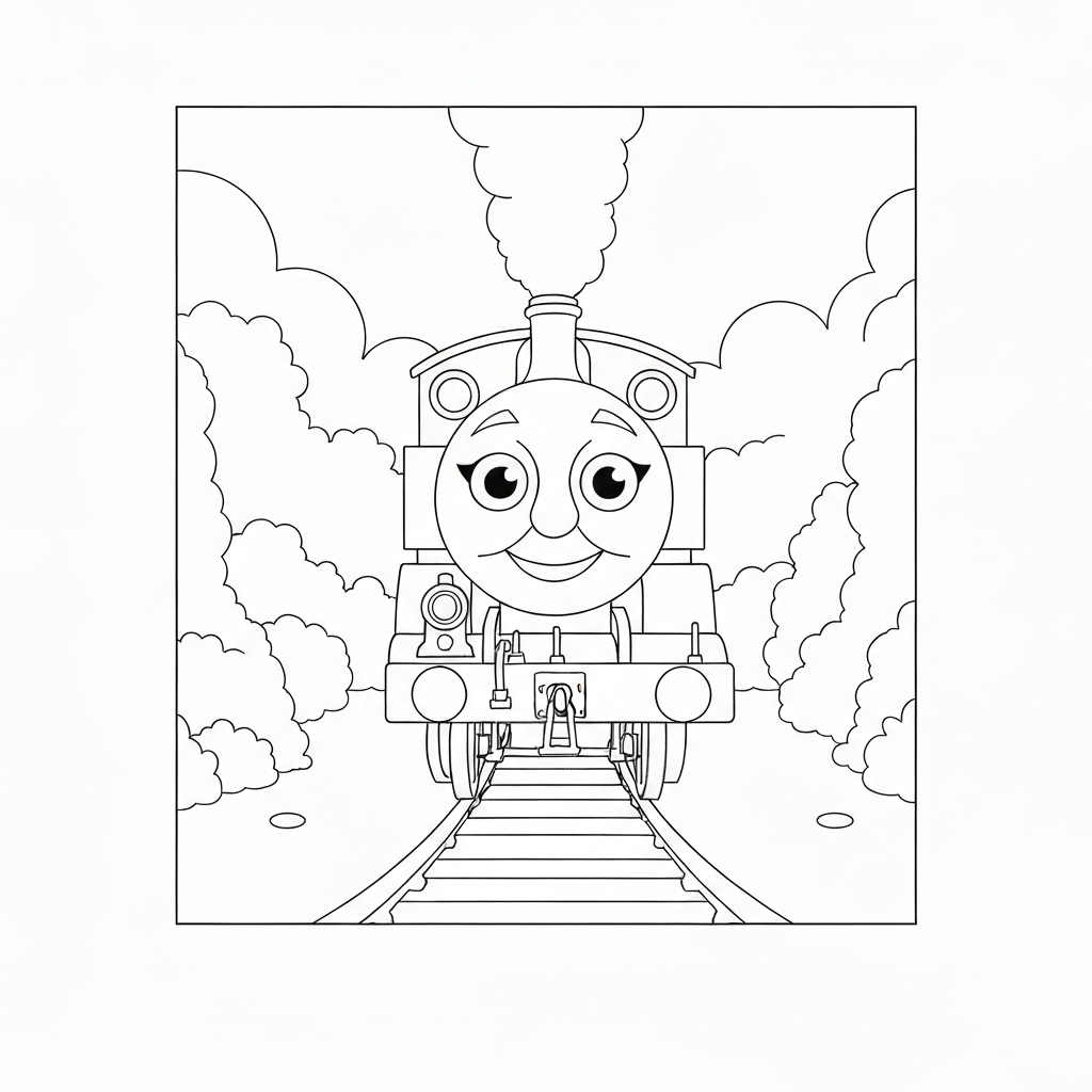thomas die lokomotive zum Ausdrucken einfache Malvorlage