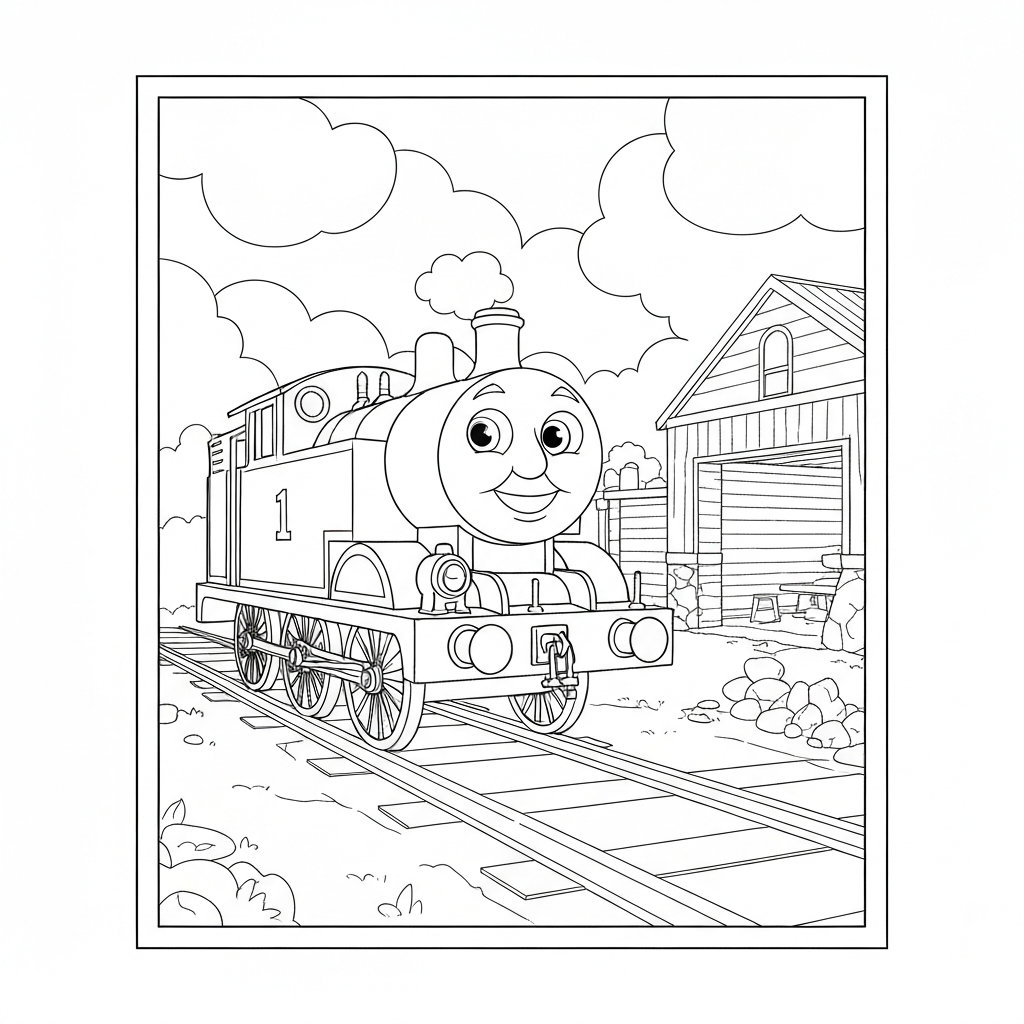thomas die lokomotive zum Ausdrucken Familien-Malvorlage