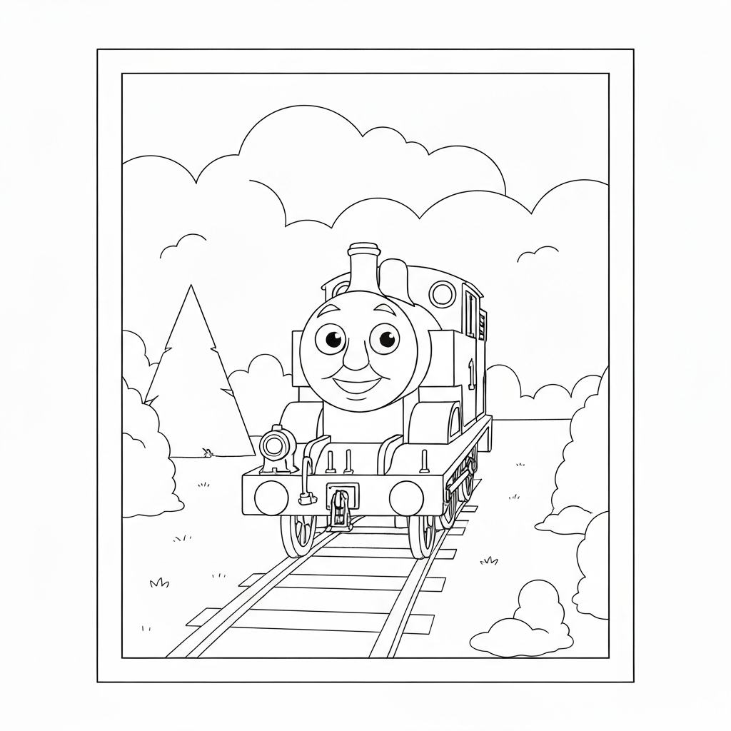 thomas die lokomotive zum Ausdrucken Porträt-Malvorlage