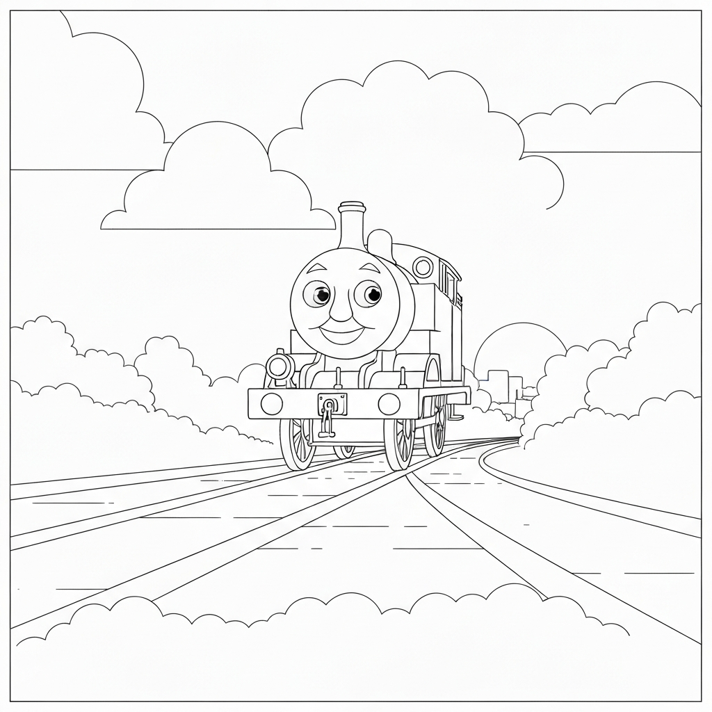 thomas die lokomotive zum Ausdrucken einfache Malvorlage